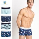 PINK HEROES Men Underwear Boxers Ocean Wind Cotton Sexy Men Boxer Underwear Striped Wave Print Mens 