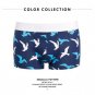 PINK HEROES Men Underwear Boxers Ocean Wind Cotton Sexy Men Boxer Underwear Striped Wave Print Mens