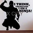 I think therefore I am a Ninja SILHOUETTE Poster Japan Manga Decal Vinyl Sticker Wall Art Home Room 