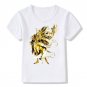 Boy and Girl Gold Saint Seiya Character Fashion T-shirt Children Short sleeves Manga Anime T Shirt K