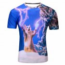 Men summer T-shirt Lightning cat 3d style 2016 fashion brand clothing camiseta hombre manga corta Fr