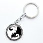 Sailor Moon Luna Cat Artemis Anime Manga Keychain Keyring Yin And Yang Jewelry Dome Round Cabochon C