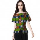 Slim african dashiki clothes women print shirts elegant women costom short sleeve tops fashion print