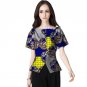 Slim african dashiki clothes women print shirts elegant women costom short sleeve tops fashion print