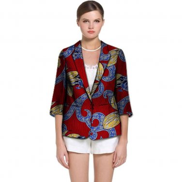 Brightly colored african print blazers women fashion tradition design dashiki clothing ladies casual