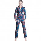 Fashion african print women blazers and trousers set elegant pant+blazer sets dashiki casual suit af