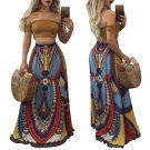 Women Vintage African Print Long Skirts Boho Summer Elegant Beach Maxi Skirt Floor Length Ladies Hig