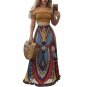 Women Vintage African Print Long Skirts Boho Summer Elegant Beach Maxi Skirt Floor Length Ladies Hig