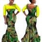Plus Size Summer dresses women o-neck Custom Clothing Africa Wax Dashiki Slim Cut Sexy cotton natura