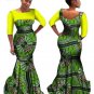 Plus Size Summer dresses women o-neck Custom Clothing Africa Wax Dashiki Slim Cut Sexy cotton natura
