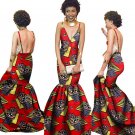 summer Women  traditional african dresses Brand Custom Clothing Africa Wax Dashiki Slim Cut Sexy Dre