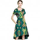 African Fashion short sleeve dashiki dress slim fit patchwork african clothes for women party/weddin