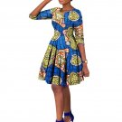 Plus Size African Wax Print Dresses for Women Ball Gown Cotton Bazin Riche Dashiki Dress African Clo
