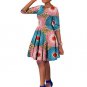 Plus Size African Wax Print Dresses for Women Ball Gown Cotton Bazin Riche Dashiki Dress African Clo