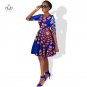 Plus Size African Wax Print Dresses for Women Ball Gown Cotton Bazin Riche Dashiki Dress African Clo