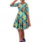 Plus Size African Wax Print Dresses for Women Ball Gown Cotton Bazin Riche Dashiki Dress African Clo