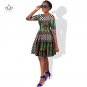Plus Size African Wax Print Dresses for Women Ball Gown Cotton Bazin Riche Dashiki Dress African Clo