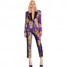 Erotogenic african print women blazer with cropped trousers sets ladies suit jacket+pant set ladies 