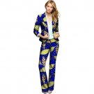 Elegant african print women blazers and trousers set fashion long pant+blazer sets dashiki casual su