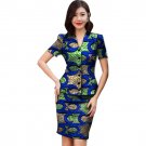 African fashion print women skirts+blazers set pattern ladies dashiki clothes slim fit suit set cust