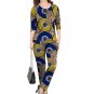 Leisure time african women long sleeve crop tops and long pants set fashion dashiki africa print cas