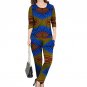 Leisure time african women long sleeve crop tops and long pants set fashion dashiki africa print cas