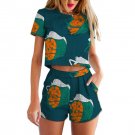 African women short sleeve crop tops Ankara shorts set fashion dashiki african print clothes casual 