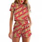 African women short sleeve crop tops Ankara shorts set fashion dashiki african print clothes casual