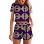 African women short sleeve crop tops Ankara shorts set fashion dashiki african print clothes casual