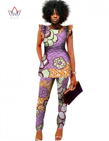 Dashiki Women 2 Piece Pants Sets Afrikaanse Jurken 2 Piece Outfits Pants Women African Outfits Brand