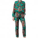 Recreational african print women long sleeve tops and long pants sets fashion pattern ladies dashiki