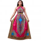 New Arrival 2017 Women Summer Long  Dress Sexy Africa Style Print Dress Dashiki Fashion Sleeveless L