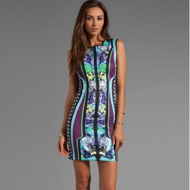 Vintage Print Dashiki Dress Plus Size Slim Boho Mini Summer Beach Dress African Clothing Designs Sle