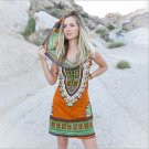 Double Luck Boho Gypsy Tribal Hooded Tunic Dress Women Traditional African Print Dashiki Dresses Boh