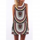 Floral Print Dashiki Dress 2017 Sleeveless Design African Clothing Cotton Summer Boho Mini Beach Dre