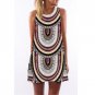 Floral Print Dashiki Dress 2017 Sleeveless Design African Clothing Cotton Summer Boho Mini Beach Dre
