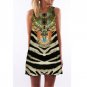 Dashiki Dress Print Boho Dress For Women Chiffon Sleeveless Beach Loose Baroque Tunic Indian Bohemi