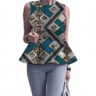 Women dashiki tops sleeveless African shirt Ankara prints african clothes fashion for party/weding c