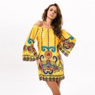 HAOYUAN Off Shoulder Women Summer Beach Indian Dress Boho Sexy Bohemian Vintage Dresses Sundress Ves