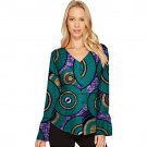 Personal tailor women african print dashiki clothes v-neck long sleeve lady style shirts africa clot