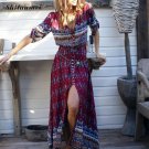 Autumn Winter Long Maxi Beach Dress Geometric Folk Ethnic Bohamian Dashiki Robe Hiver Pull Fall 2016