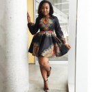 New Women African Print Dress Black Long Sleeve Autumn Winter Dashiki Dresses For Women Clothing