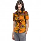 Leisure personal tailor women african print dashiki clothes turndown collar ladies short sleeve shir
