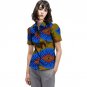 Leisure personal tailor women african print dashiki clothes turndown collar ladies short sleeve shir