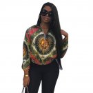 Fashion African Print Baseball Jacket Women 2018 New Woman Winter Coats and Jackets Casual Zip Dashi