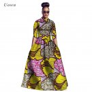 Women African Print Maxi Dress Fashion Design 2 Piece Set Attire Autumn Top and Dress Traditional Af