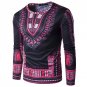 Africa National Floral 3D Print T Shirt Men 2017 New Long Sleeve Tee Shirt Homme Casual Slim Fit Das