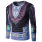 Africa National Floral 3D Print T Shirt Men 2017 New Long Sleeve Tee Shirt Homme Casual Slim Fit Das
