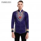 Africa National Floral 3D Printing Shirt Men 2017 Brand New Long Sleeve Mens Dress Shirts Slim Fit H