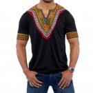 Male Retro Tshirt Africa Tops Men Dashiki T shirts African Print Traditional Clothing Black White Re
